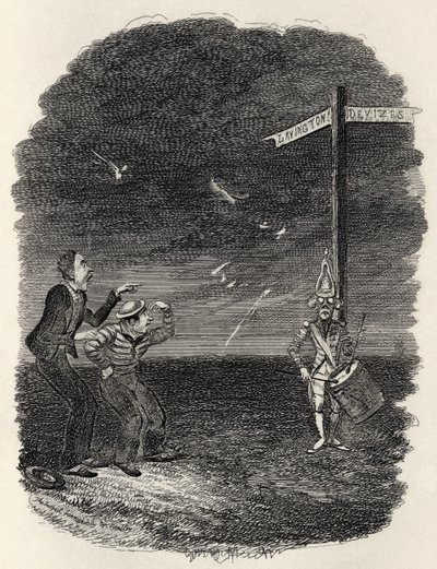 Mrtvý bubeník, z „The Ingoldsby Legends“ od Thomase Ingoldsbyho, vydal Richard Bentley und Son, 1887 od George Cruikshank